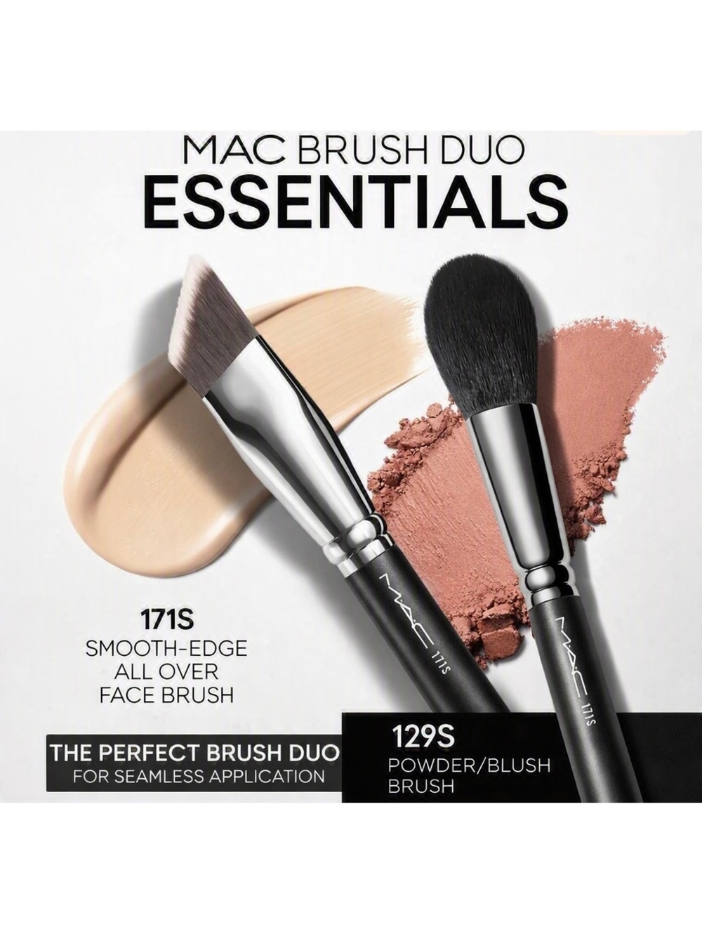 MAC 171S + 129S Professional Face Brush Set | Brand New